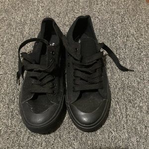 black sneakers
